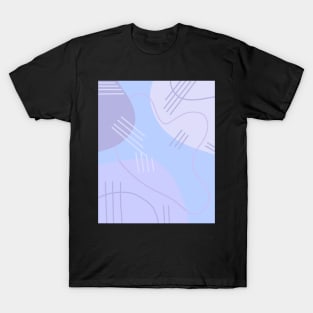 Light Blue and Purple Abstract Art Shapes and Lines T-Shirt